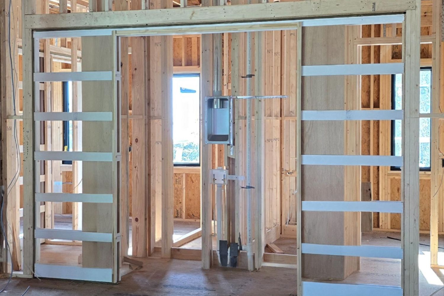 DOUBLE ALPHA POCKET DOOR FRAMES INSTALLED